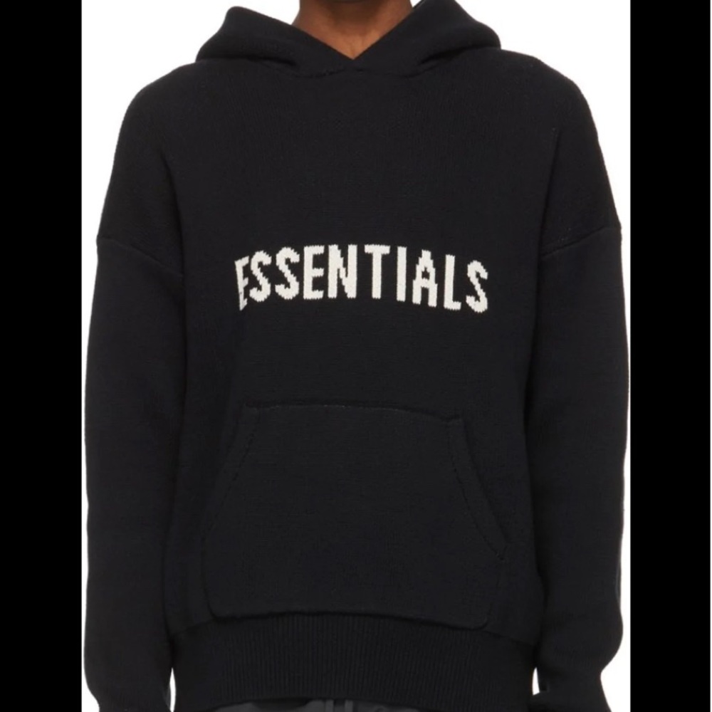 NWT Fog Essentials Knit Hoodie in Black XS